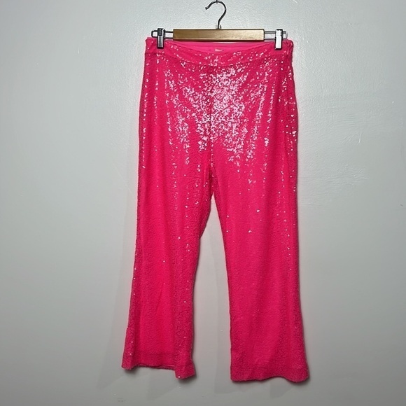 Main STRIP rhinestone crop cowboy sequin pants in fuchsia Medium - Picture 10 of 10